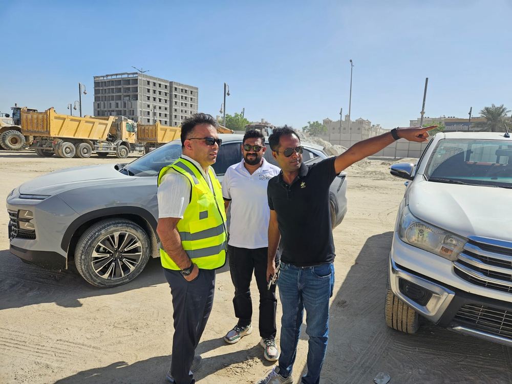 Virexon engineers reviewing drawings on site